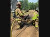 Crews Bethel Fire & EMS and Stony Hill Volunteer Fire Company extinguished the burning hay, as well as what was left smoldering on the truck. 