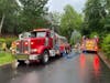 Mutual aid from the Danbury First Department was requested, and with a DFD drone firefighters were able to locate the large tree that had been struck by lightning. 