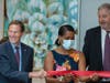 US Senator Richard Blumenthal, US Congresswoman Jahana Hayes and Danbury Mayor Joseph Cavo at the grand opening celebration for Keystone Place at Wooster Heights in Danbury.