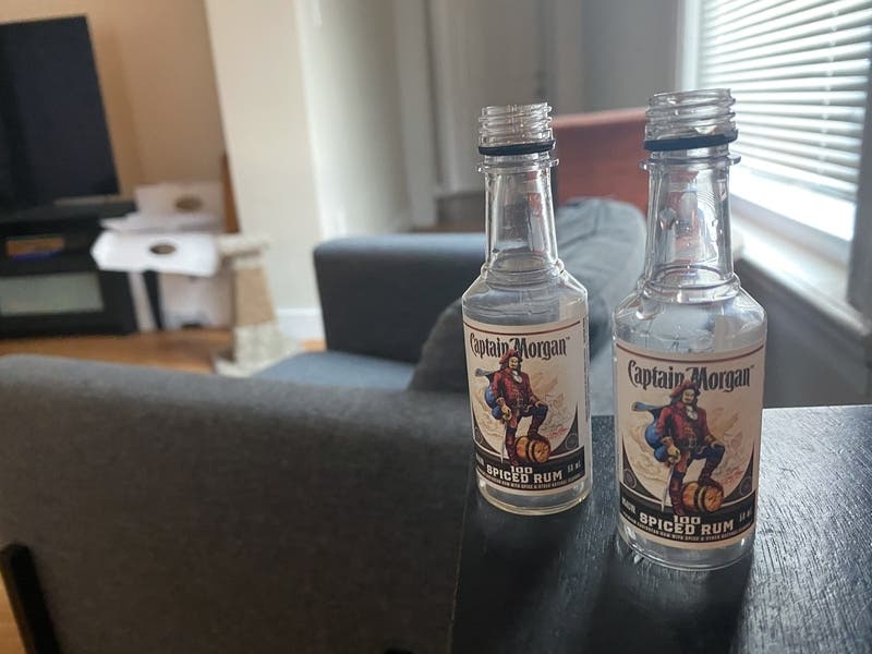 The new law requires liquor wholesalers to assess a five-cent surcharge on miniature alcohol bottles to retailers, and, in turn, consumers. 