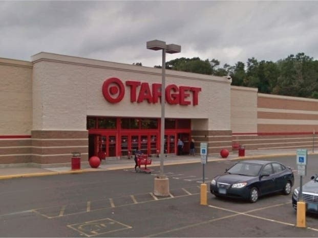 The current front facade at Target's 7 Stony Hill Road location in Bethel.
