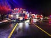 Bethel fire officials said first responders found a car in the middle of the lot with a fire still contained to the engine compartment. 