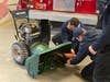 Ridgefield Professional Firefighters' "C" shift training to free an arm caught in a snowblower.