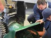 Ridgefield Professional Firefighters' "C" shift training to free an arm caught in a snowblower.