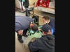 Ridgefield Professional Firefighters' "C" shift training to free an arm caught in a snowblower.