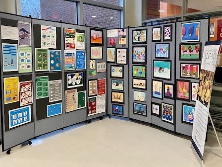 Paintings, drawings, linoleum prints, watercolor, collage, ceramics, and digital art from Immaculate High School students' AP Art and Design students and Portfolio students are highlighted in the exhibits. 