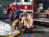 One firefighter was injured on the next call, which occurred Thursday morning  at 68 Virginia Avenue. 