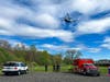 After being trapped for approximately two-and-a-half hours, the worker was air lifted to Yale New Haven Hospital.