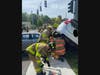 Crews used the Jaws of Life to free the entrapped driver, and all three motorists were taken to Danbury Hospital.