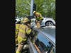 Crews used the Jaws of Life to free the entrapped driver, and all three motorists were taken to Danbury Hospital.