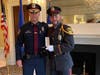 Chief Jeff Kreitz and 2019 Officer of the Year Award, MADD Award and Exceptional Service Award winner Officer Louis Geller