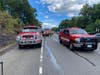 Firefighters from Danbury and Brookfield responded to fires which had ignited along Interstate 84 westbound between Exits 7 and 6 on Saturday.
