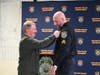 Sgt. Razzaia had his Sergeant’s Badge pinned on him from retired Wilton Police Detective Kip Tarrant. Razzaia has often been heard crediting Det. Tarrant with sparking his interest in becoming a police officer. 