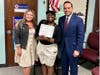 Pictured L to R: Kathleen Santos, Taniya White (DHS Class of 2023), Farley Santos