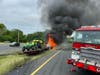 Four vehicles were involved in the accident, and four patients were taken to the hospital with minor injuries.