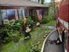 Stepney, Monroe and Stevenson volunteer firefighters tackled a "heavy fire" in a garage.