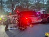 Stepney, Monroe and Stevenson volunteer firefighters tackled a "heavy fire" in a garage.