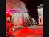 After 45 minutes inside the burning house, firefighters moved outside, as interior operations had become unsafe, according to their report.