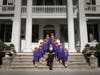 Standing on the steps of the Lounsbury House are Ridgefield School of Dance dancers who will appear in the school’s Madeline performance June 8-9. 