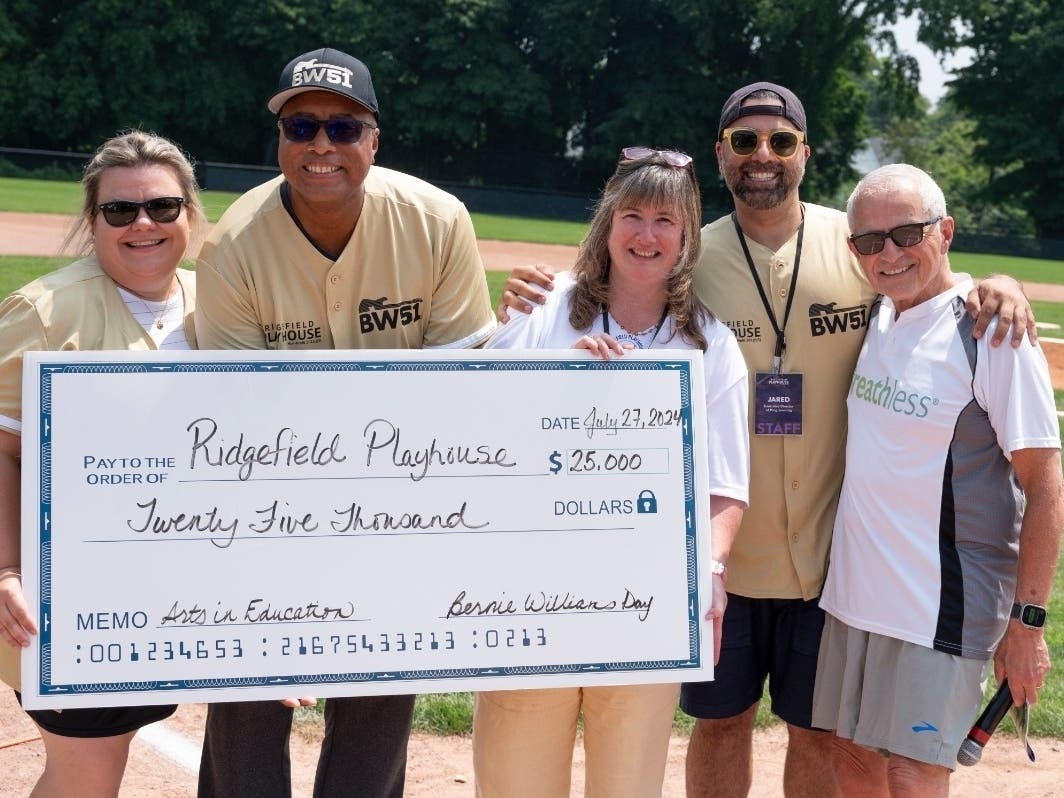 left to right: Ashley Paltauf, Bernie Williams, Jodi Simon Stewart, Jared Shahid, Nick Donofrio