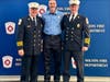 Deputy Chief John A Plofkin Jr, Firefighter Timothy LeStrange and Fire Chief James P. Blanchfield