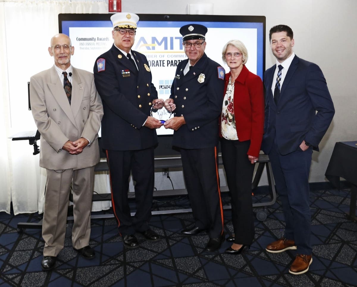 Orange Firefighter Don Foyer was named Orange Firefighter of the Year by the Amity Chamber of Commerce during its Community Awards and Annual Meeting