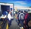 “Candid Shots” - Lt Justin Tsai, Recruitment Coordinator and EMR Joe Conway lead a tour of Corp's new ambulance.