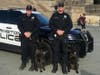 Pictured at their graduation in 2018 from PennVet Working Dog Center (Left to Right) are Officer Plum, K9 Murphy, Officer Blanchard, and K9 Jolie.