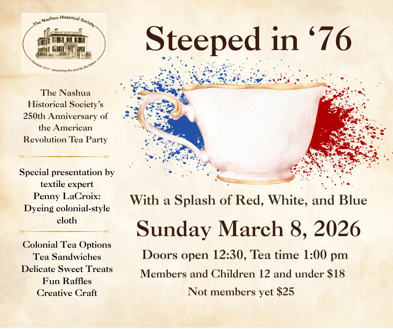 Steeped in '76 Tea Party: With a Splash of Red, White, and Blue