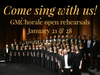 The GMChorale invites interested adult and high-school aged singers in all voice parts to audition to join the ensemble as it prepares for an April 2020 concert of choral classics with string orchestra.