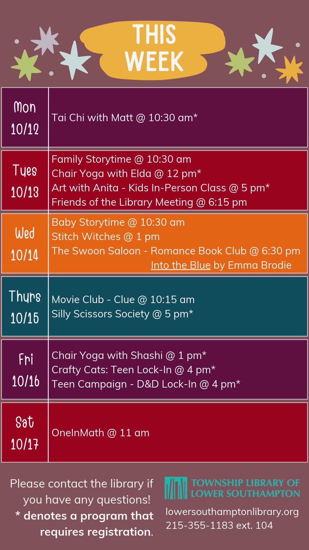 This Week's Programs for Kids at the Feasterville Library..