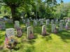 Flags placed for Memorial Day at Lakeview Cemetery
