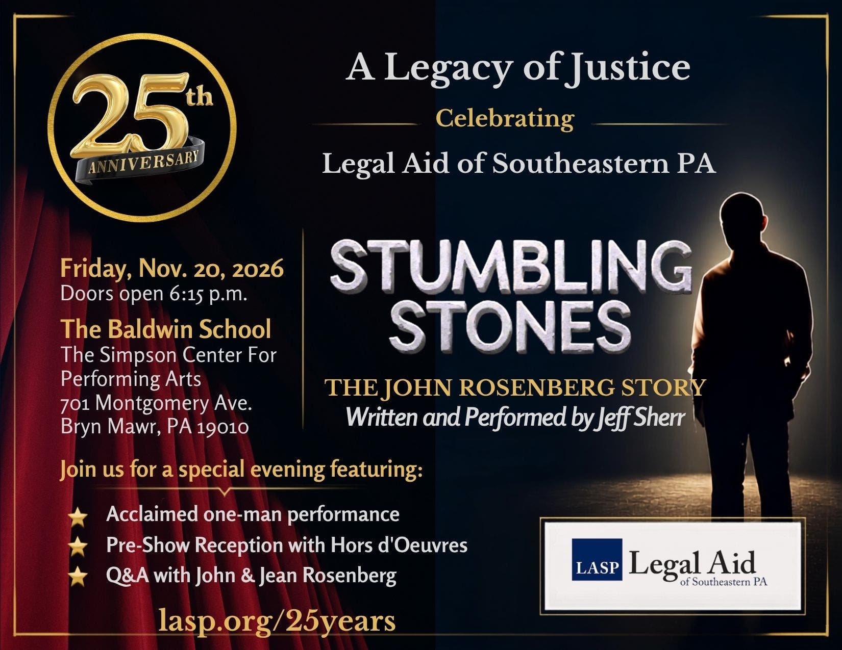 'Stumbling Stones: the John Rosenberg Story' | Legal Aid of Southeastern PA 25th Anniversary