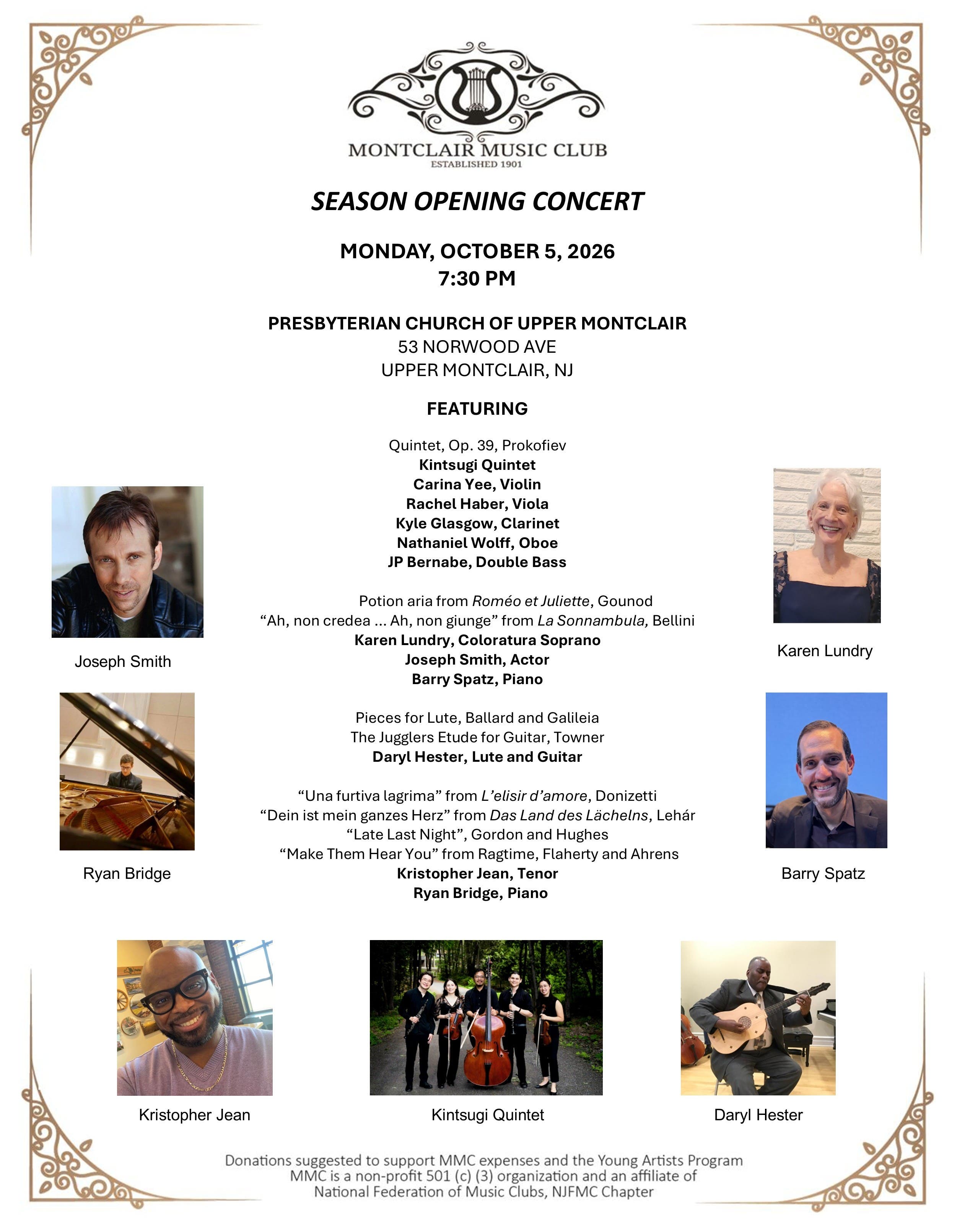 Montclair Music Club Season Opening Concert