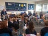 Mayor Martin answering questions from King School Grade 1 and 2 students.