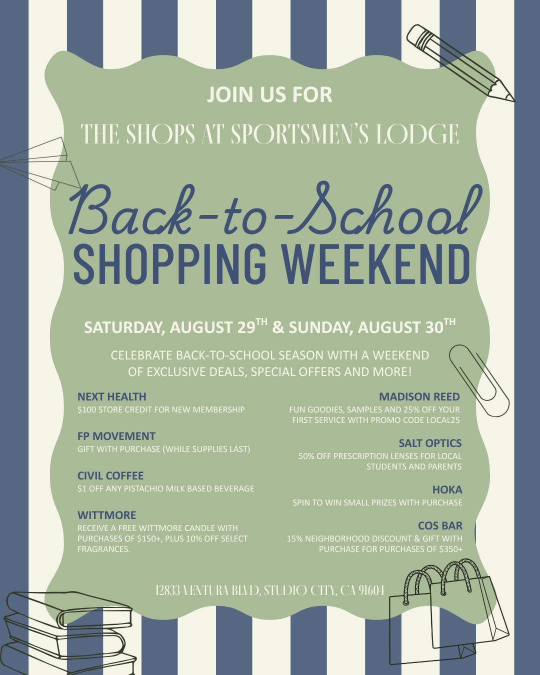 Back-to-School ﻿Shopping Weekend at The Shops at Sportsmen's Lodge