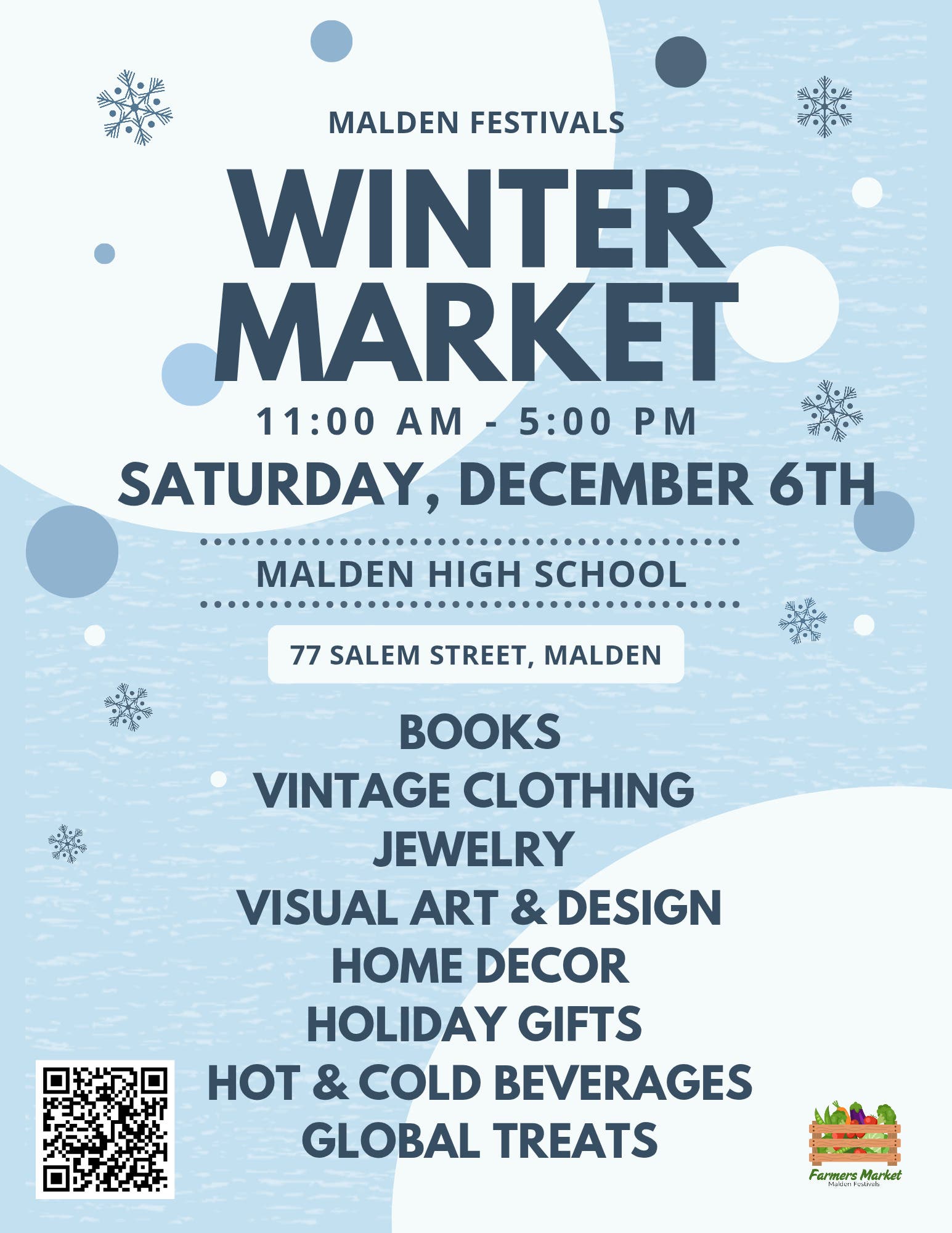 Winter Market in Malden - December 6