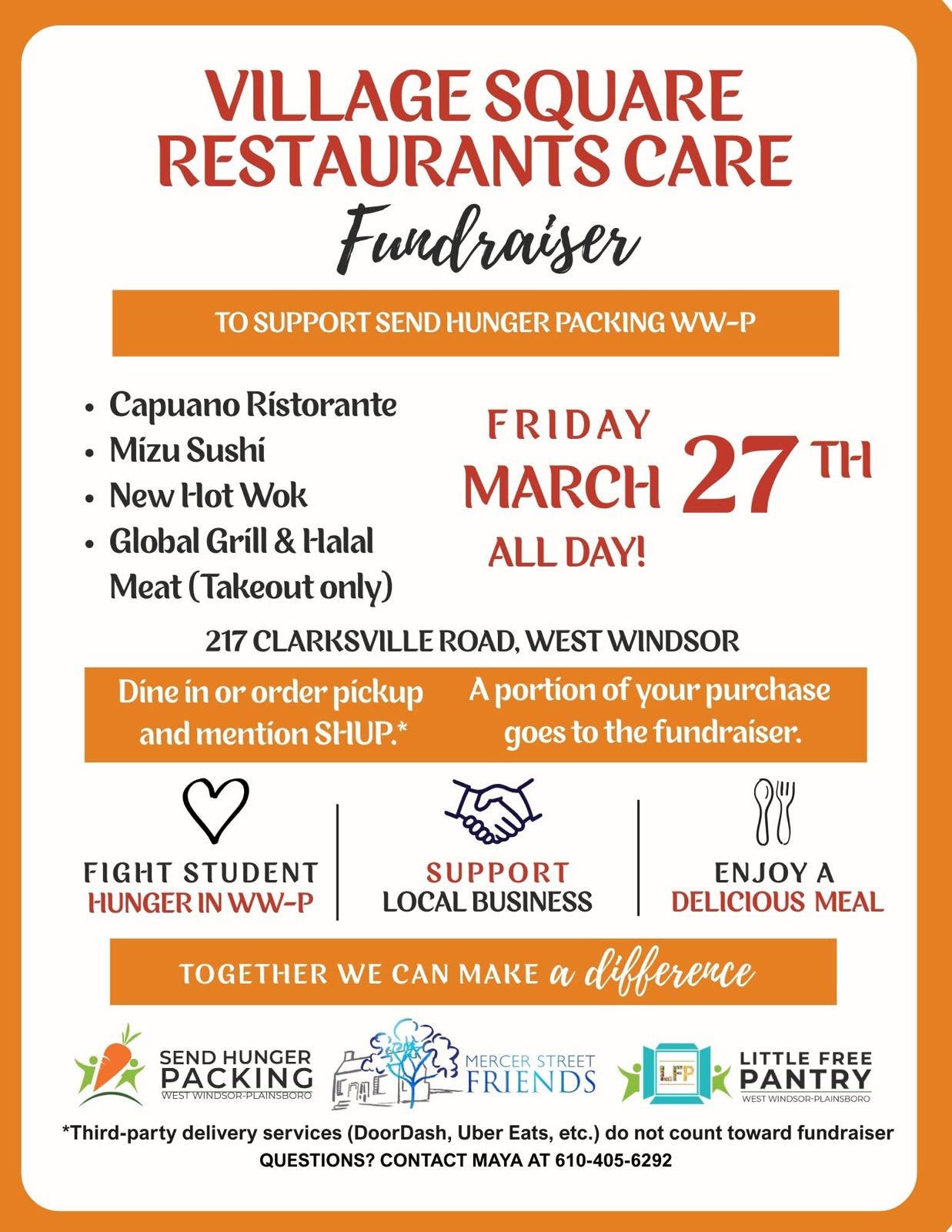 Village Square Restaurants Care FUNDRAISER for Sends Hunger Packing WW-P