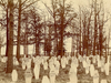 The old Convict Cemetery's coffin shaped wooden grave markers where a singing ghost drew thousands of spectators in the summer of 1932