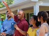 (left to right) Amin Roodbarani, homeowner; William Perry, homeowner; Sofee‘Ah Perry, daughter; Gabriel Perry, daughter.