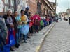 Residents of San Juan Cosala line up at the Operation Feed Pantry. 