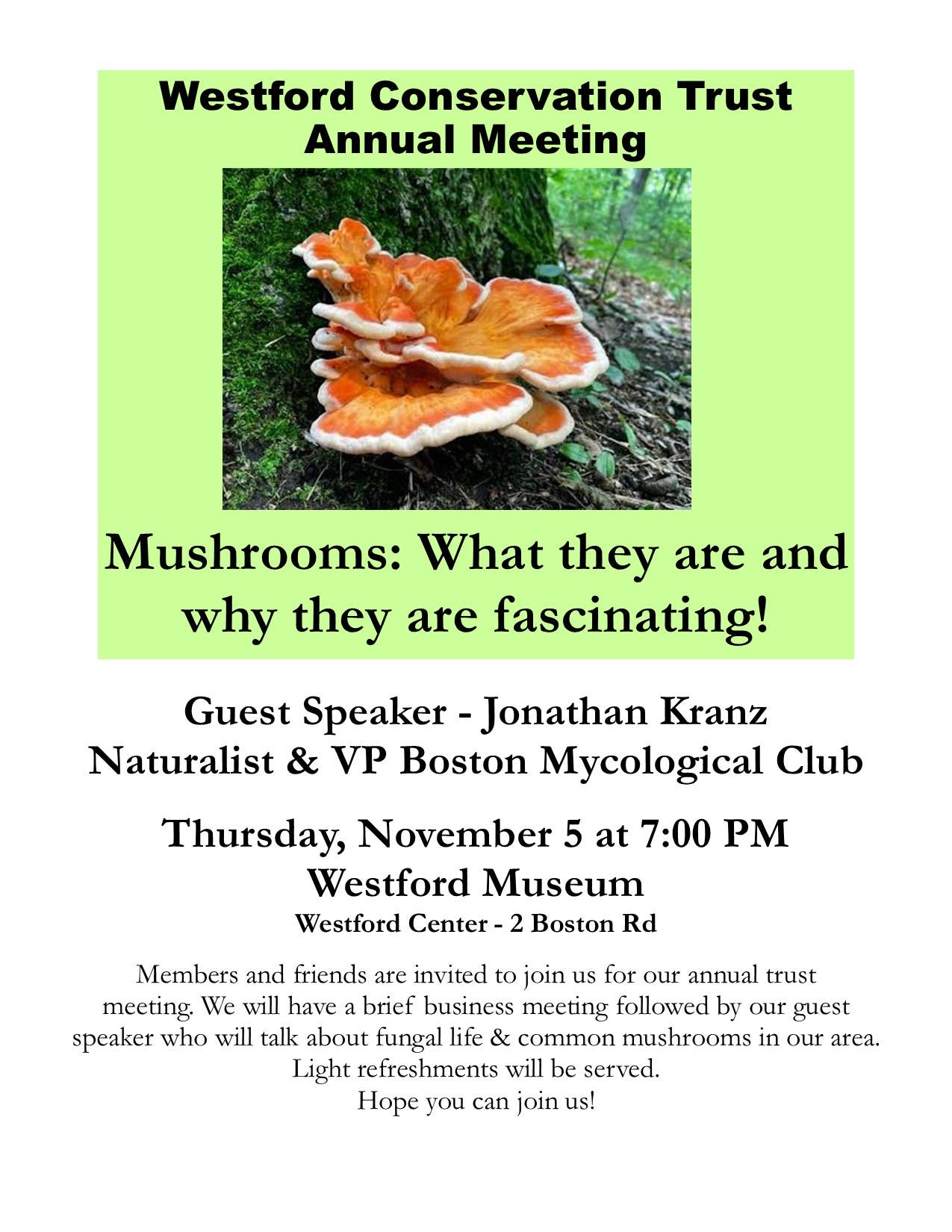 Westford Conservation Trust Annual Meeting