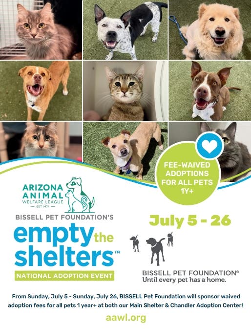 Arizona Animal Welfare League- Bissell Pet Foundation’s Empty the Shelters National Adoption Event 