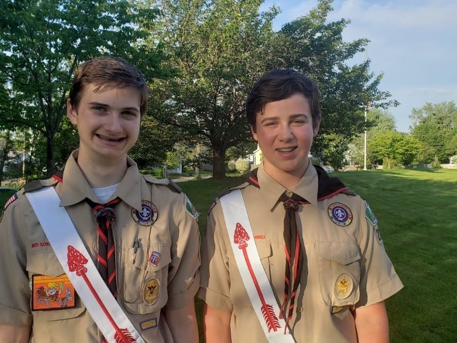 Congrats to Troop 200's Andrew Bozzi and Justin Verlin for being inducted into the Order of the Arrow 