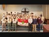 Members of Troop 200 and Lebanon Reformed Church celebrate the chartering of the Troop.  Prior to 2004, Troop 200 had been chartered by the Church.