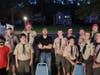 Troop 200 scouts pose with guest speakers Mike Marosy and Tom Lawrence.