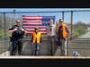 Clinton Township police officer Shane Carle also stopped to monitor the progress and make sure that the volunteers were safe.  He's shown here with Gavin Martorana, Owen Maslanka and Steve Martorana.