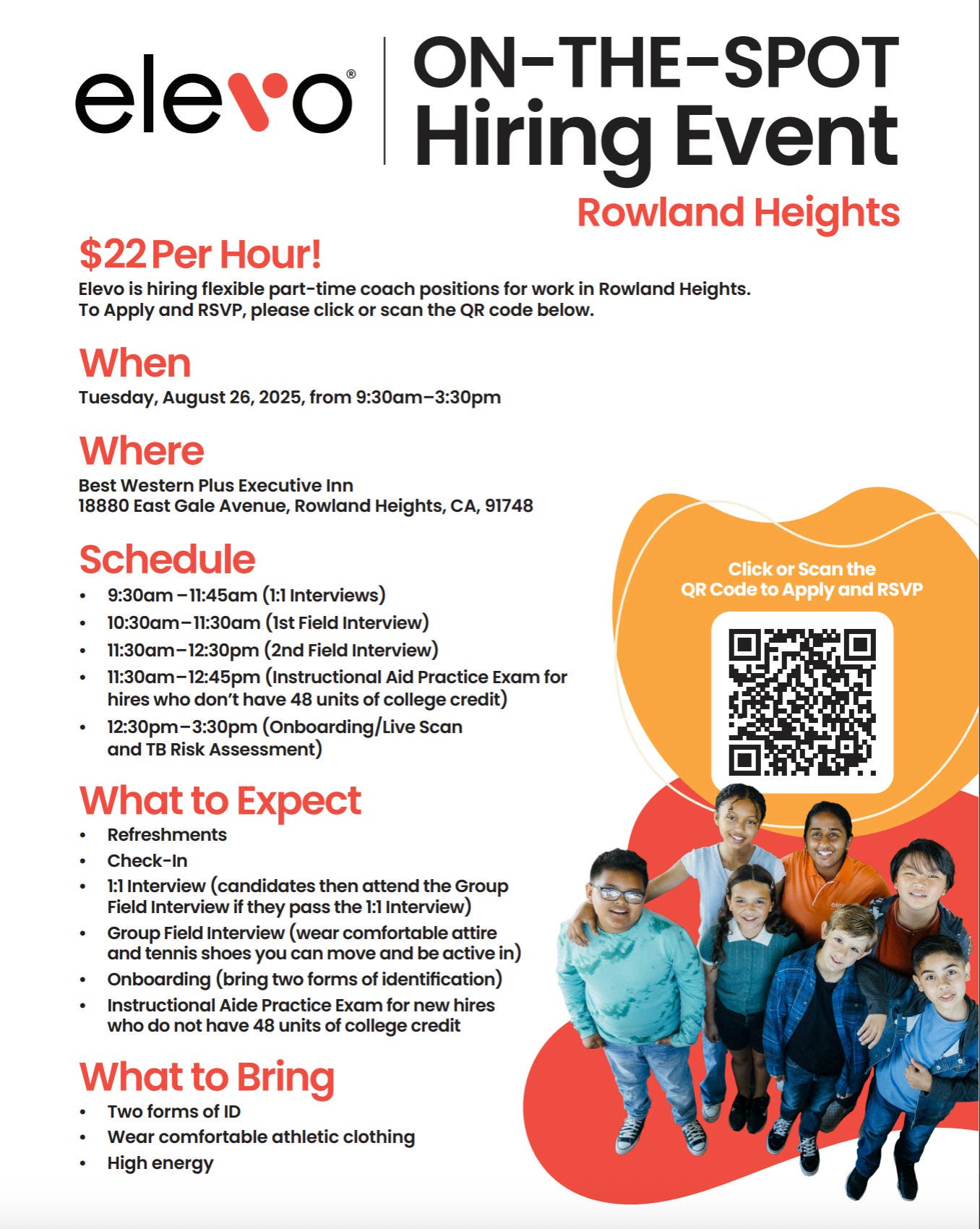 Now Hiring for Programs in Multiple Locations: Montebello, Covina, Rowland Heights