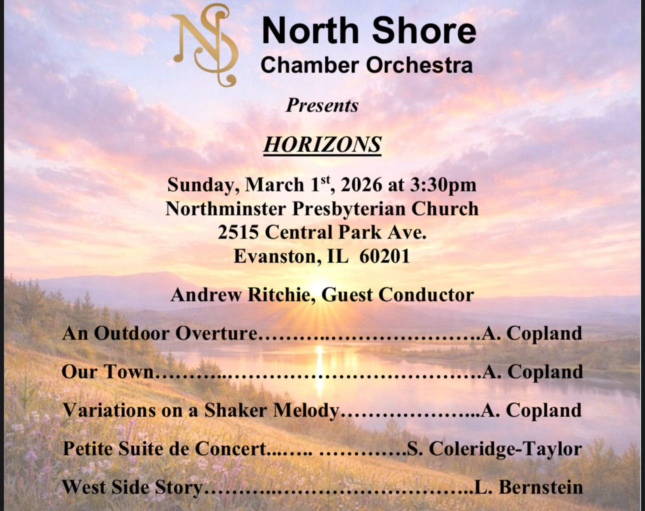 North Shore Chamber Orchestra Presents "Horizons" Concert