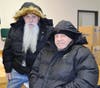 (L to R) Veterans Richard Young and Paul Martinello of American Legion Post 101 of Somers sport their comfy and warm, donated,  jackets.